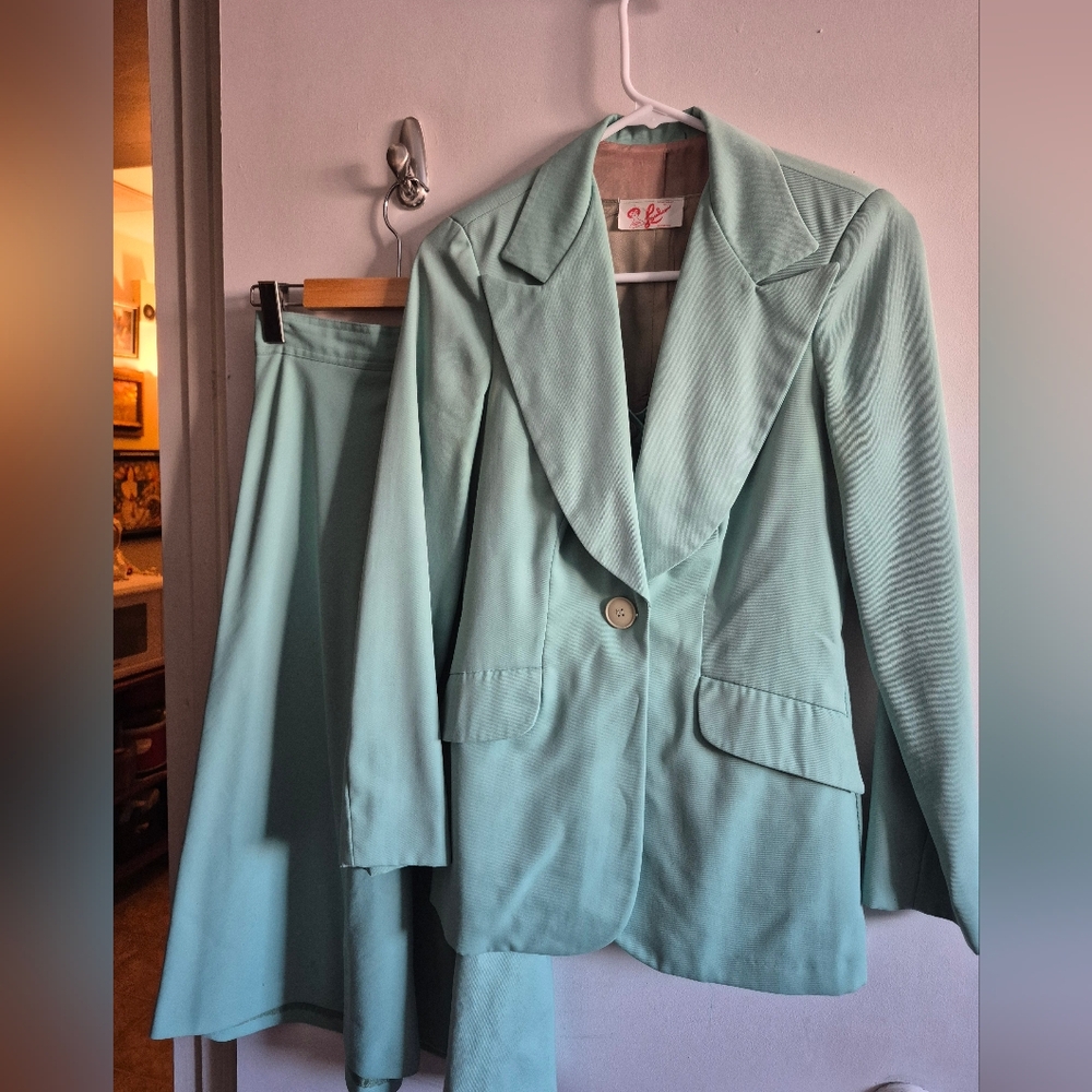 Mint Green Blazer and Skirt Set